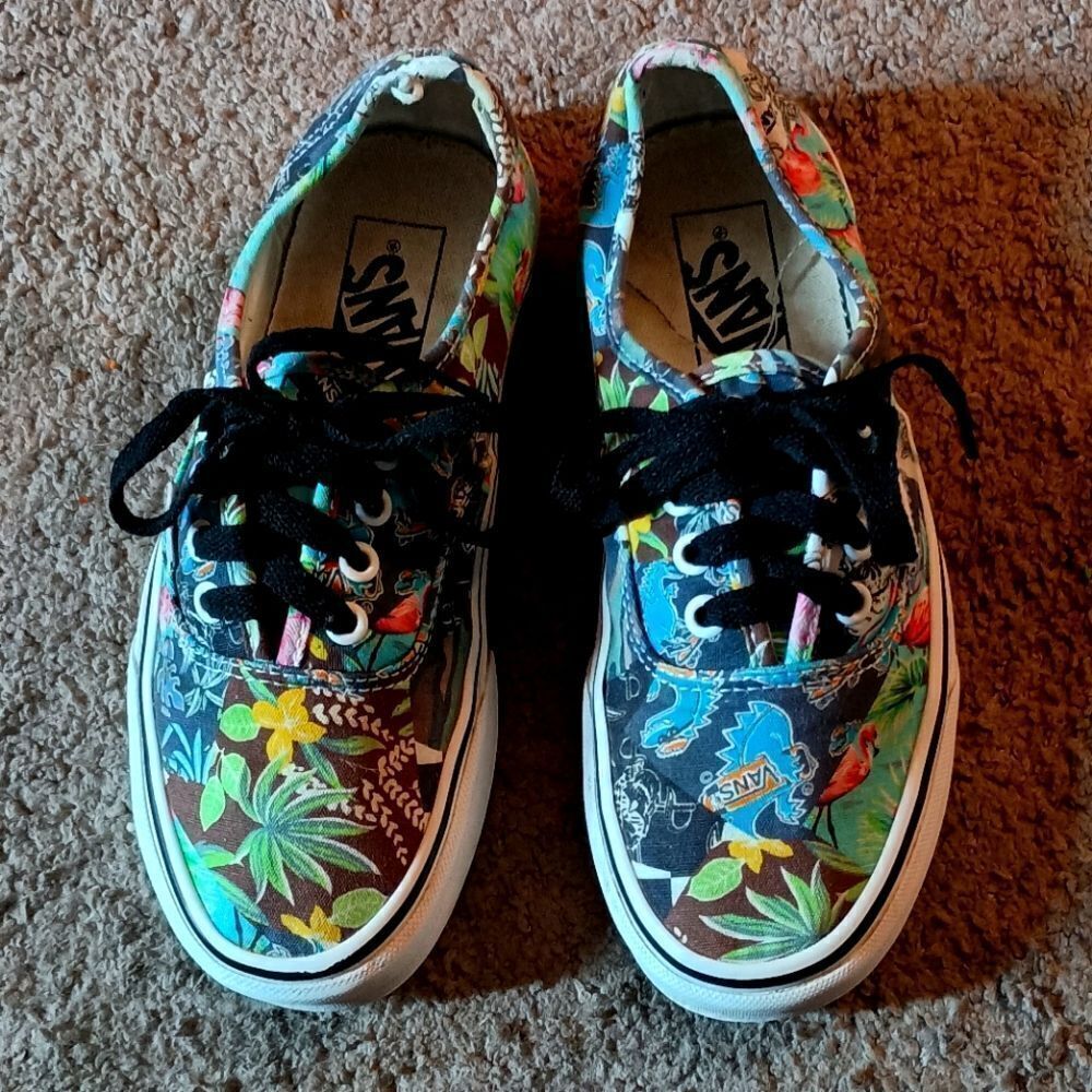 VANS Authentic Mash Up Floral Print Womens Size 6.5 PRE-OWNED RARE PRINT